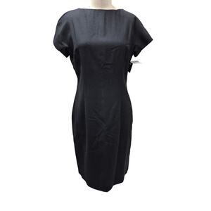 Andrea Viccaro 100% Wool Dress Black Fully Lined Sz 10 VTG 80s 90s NWT